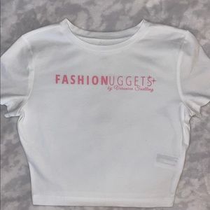 Fashion Nuggets White Crop Tee